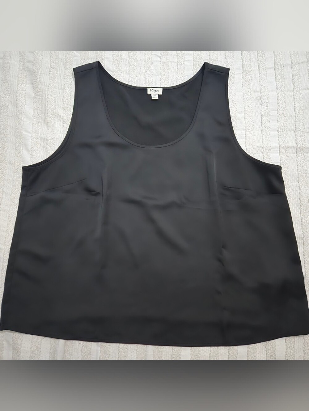 J. Crew - Satin Scoop Neck Tank Top - Black